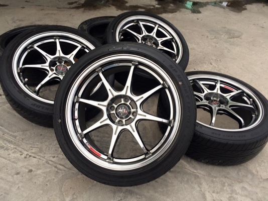 (มือ2)สภาพดีAvanti.Racing ขอบ17"4รู100 ยางDunlopปี13 ‪#&lrm;ยกชุด‬ 7,500.฿