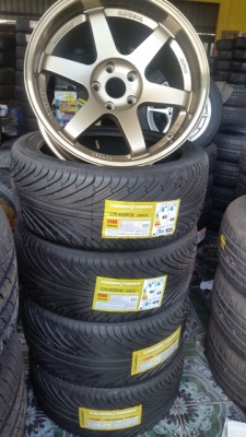 ขายล้อใหม่TE37 18 5รู หน้า9.5+10.5ยางใหม่235+265 4 ล้อ