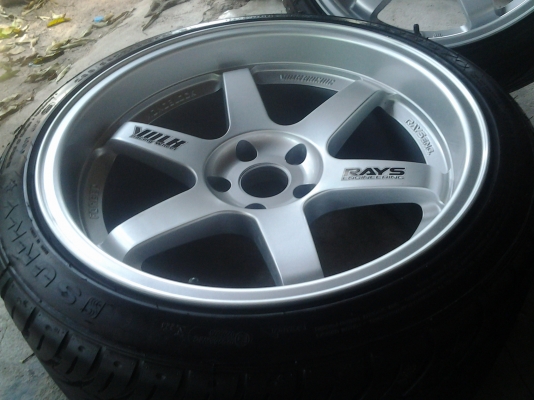 TE37 ขอบ18 น9.5 ล10.5 5รู114 พร้อมยางใหม่