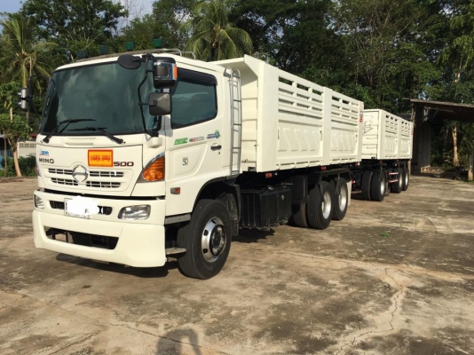 ขายHINO FM2P 380แรง. ปี56 พ่วงแม่ลูกดั้มสามมิตร.ยางเต็ม. สภาพสวยใช้น้อย.