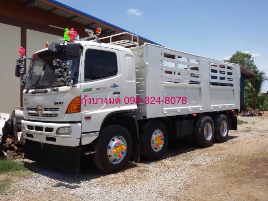 ขายรถบรรทุกไม่ดัมพ์ 12 ล้อ HINO MEGA เครื่อง 320 แรง 2 เพลา ปี 48 มีระบบลากลูก เครื่องเดิม เกียร์เดิม รถไม่เคยทำสี ทะเบียนพร้อม