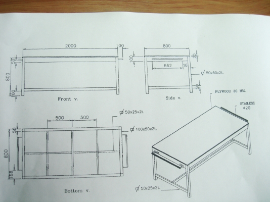 "เหลือ 1 ตัวเท่านั้น เลิกกิจการ " โต๊ะช่าง พื้นโต๊ะปูด้วยไม้อัดหนา 20 มม.มีที่จับสเตนเลสขนาด20มม.ขนาด ย2000 x ก800 x ส800มม. "เหลือ 1 ตัวเท่านั้น เลิกกิจการ " โต๊ะช่าง พื้นโต๊ะปูด้วยไม้อัดหนา 20 มม.มีที่จับสเตนเลสขนาด20มม.ขนาด ย2000 x ก800 x ส800มม.