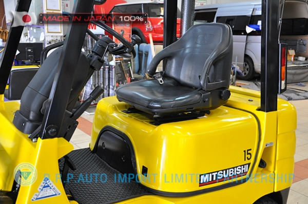 ขายรถโฟล์คลิฟท์มือสอง MITSUBISHI รุ่น  FD15T-53104 ราคา 235,000 บาท นำเข้าจากประเทศญี่ปุ่น 100\% ไม่เคยใช้งานในประเทศไทย