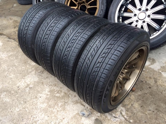(มือ2)ce28 ขอบ17"ใส่6รู น8.5"ออฟ15/ล9.5"ออฟ10+ยางKumho ดอกเต็มสวย  #ยกชุด4ล้อพร้อมยาง 9,500.บ