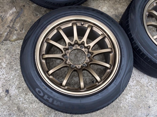 (มือ2)ce28 ขอบ17"ใส่6รู น8.5"ออฟ15/ล9.5"ออฟ10+ยางKumho ดอกเต็มสวย  #ยกชุด4ล้อพร้อมยาง 9,500.บ