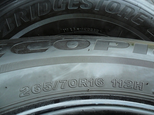 ยาง16กระบะสูง  บริดสโตน265-70-R16 ลงพื้นปี14 (4เส้น 3,500)