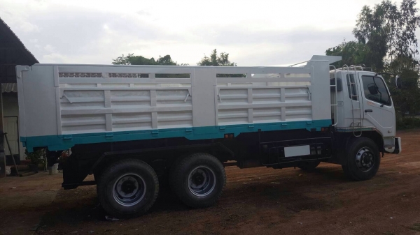 ขายรถบรรทุกสิบล้อดัมพ์ Mitsubishi เครื่อง 240 แรง ปี 57 กระบะดัมพ์สามมิตร ทะเบียนพร้อม