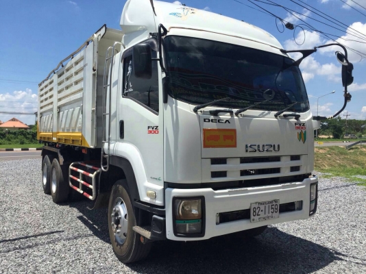 ขายรถบรทุกสิบล้อดัมพ์ ISUZU เครื่อง 300 แรง ปี 55 กระบะดัมพ์สามมิตร มีระบบลากพ่วง ทะเบียนพร้อม