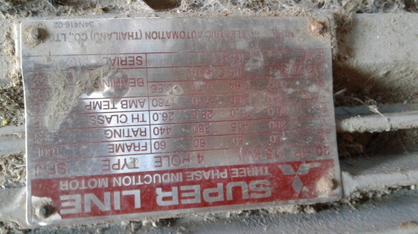 ขายมอเตอร์ มิตซูบิชิ ขนาด20 และ10แรง 3เฟลส สภาดีมาก