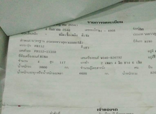 หกล้อ ฮีโน่ FB112WO4D117ดั้มสามมิต5คิว สภาพดีคู่เดิมสวยสีเดิมพร้อมใช้ รถห้างแท้ ทะเบียนพร้อมโอน