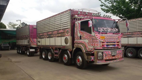 ขายรถสิบล้อพ่วง ISUZU DECA  FXZ 360 ปี 55 คอกเกษตรดี้มเนียมพ่วงแม่ลูก