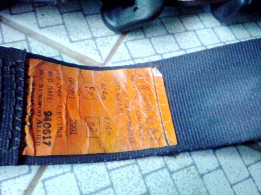 ชุดเข็มขัดนิรภัย ฮุนได เบาะหลัง