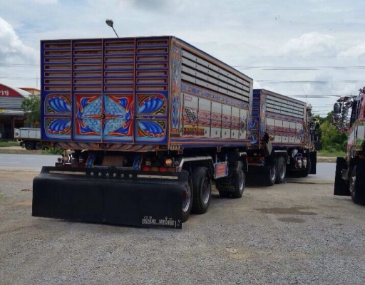 ขายรถพ่วง HINO เครื่อง 344 แรง แม่ปี 55 ลูกปี 59 ลูก 3 เพลาแท้ยาว 6.80 เมตร กระบะอู่พงษ์ไพบูลย์บ้านโป่ง ยาง 80\% ทะเบียนพร้อม