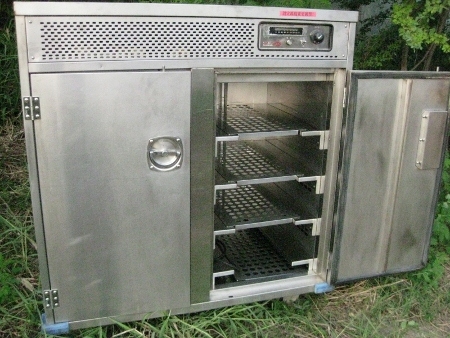 ขายตามสภาพ-ตู้อบแห้งลมร้อนสแตนเลส มือสองเก่าญี่ปุ่น ระบบ 2 ประตู 4 ชั้น