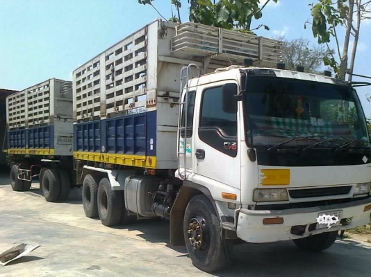 ISUZU JCM 195 HP TURBO 6HE1 วางหัวเก๋ง DECA 270 ลงเล่มครบถูกต้อง พ่วงแม่+ลูก กระบะดั๊มพ์เหล็กคอกสูงเกษตร 12 ตันทั้งแม่ลูกของอู่ RCK สภาพดีมากๆพร้อมบรรทุกพร้อมใช้งานได้เลย เครื่องแห้งแรงดีมาก ภายในเก๋งสวยครบ แอร์ เพาเวอร์ ทริ๊ปฟี้ครบพร้อม ช่วงล่างยางสภาพดี