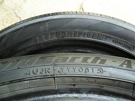 ยาง17  โยโกฮาม่า225-50-R17 ลงพื้นปลายปี15 (4เส้น 4,400)