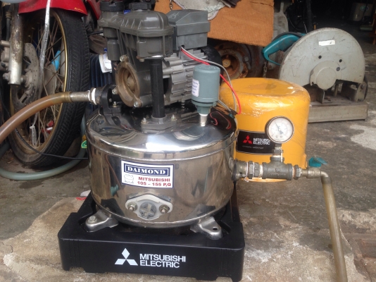 ขายปั้มน้ำอัตโนมัติ Mitsubishi 150W ถังสแตนเลสของใหม่เก่าเก็บ สภาพสวย ตรวจเช็คแรงดันเรียบร้อย ไม่มีรั่วซึม พร้อมใช้งาน