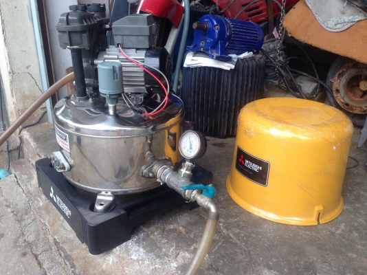 ขายปั้มน้ำอัตโนมัติ Mitsubishi 150W ถังสแตนเลสของใหม่เก่าเก็บ สภาพสวย ตรวจเช็คแรงดันเรียบร้อย ไม่มีรั่วซึม พร้อมใช้งาน