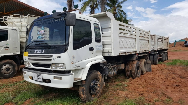 ขาย รถพ่วงดั้มสามมิตรแม่-ลูก ISUZU DECA 320 ปี 49 เครื่องเดิม เกียร์เดิม เอกสารเล่มทะเบียนครบ