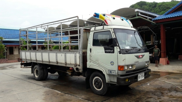 6 ล้อ HINO กระบะรั้วเหล็กพื้นเป็นสแตนเลส  รุ่น KM779   117 แรงม้า กระบะยาว 5.40 เมตร