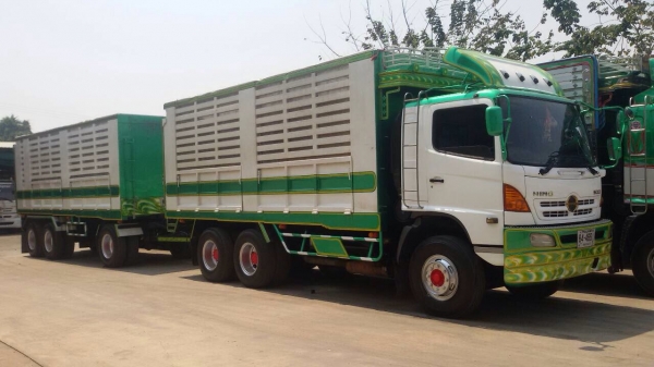 ขายรถพ่วงดัมพ์ HINO เครื่อง 320 แรง ปี 47 ดัมพ์เหล็กแม่ลูก ลูก 3 เพลา ยาว 7 เมตร ทะเบียนพร้อม