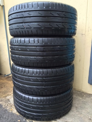ขายยาง BRIDGESTONE POTENZA S001 225-45-17 ปี13 ดอกเต็ม ไม่กินข้าง ไม่มีปะ ชุดละ 4,900 บาท