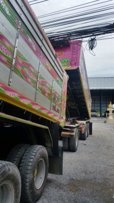 ขายรถพ่วงดัมพ์แม่ลูก ISUZU เครื่อง 360 แรง ปี 52 กระบะดัมพ์มิเนียมอู่เอสเอเทรลเลอร์ ลูก 3 เพลาแท้ ทะเบียนพร้อม