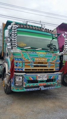 ขายรถพ่วงดัมพ์มิเนียม ISUZU เครื่อง 360 แรง ปี 57 ดัมพ์มิเนียมอู่รุ่งทรัพย์ ลูก 3 เพลาแท้ ทะเบียนพร้อม