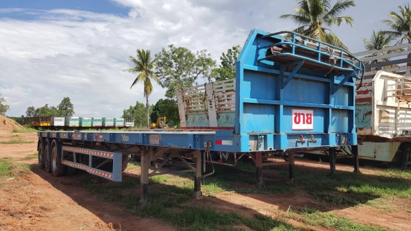 ขาย หางเทนเลอร์พื้นเรียบ 3 เพลา ยาว 12 เมตร อู่ รวมทวี ขอนแก่น ช่วงล่างดี สภาพสวย เอกสารเล่มทะเบียนครบ