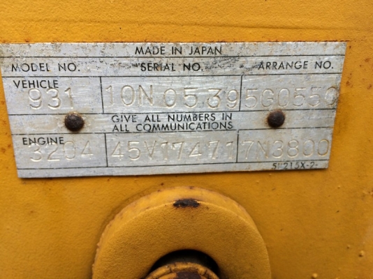 รถตักตีนตะขาบ CAT รุ่น 931 SN: 10N0539 นำเข้าจากญี่ปุ่น ราคาถูกมาก ๆ ครับ