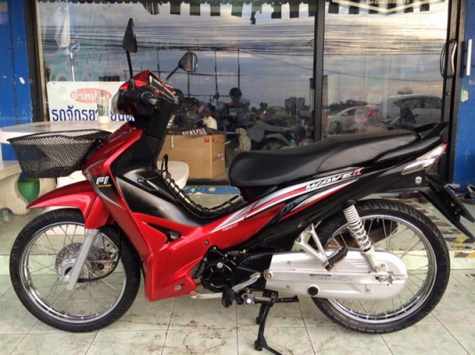 Honda Wave 110i Fi ตัวใหม่ รถปี57 สวยๆ สีแดง-ดำ หัวฉีดประหยัดน้ำมัน