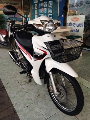 Honda Wave 110i Fi ตัวใหม่ รถปี58 สีขาว-ดำ สวยๆหัวฉีดประหยัดน้ำมัน