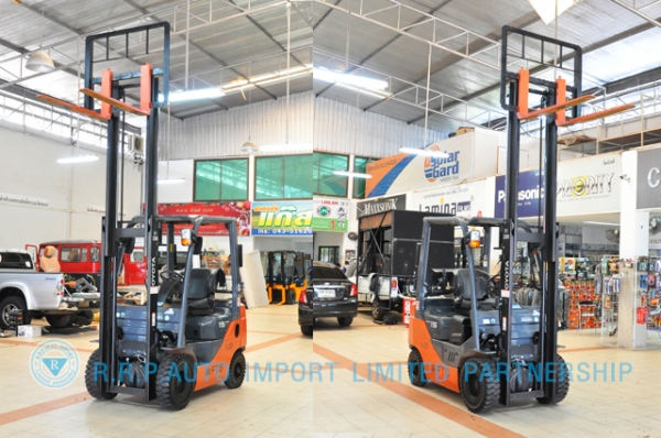 ขายรถโฟล์คลิฟท์มือสอง TOYOTA รุ่น 8FGL15-33042 255,500 บาท นำเข้าจากประเทศญี่ปุ่น 100\% ไม่เคยใช้งานในไทย