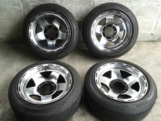 ขอบ16นิ้ว6รู กว้าง8นิ้ว พร้อมยาง สวยๆ 4 ล้อ ราคา 7800 บาท