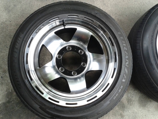 ขอบ16นิ้ว6รู กว้าง8นิ้ว พร้อมยาง สวยๆ 4 ล้อ ราคา 7800 บาท