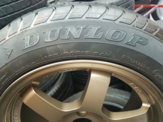 ขายล้อTE37 ขอบ15x7 ET35 ล้อใหม่ 4รู100 พร้อมยาง\%185 60 15 ปี 14 DUNLOP