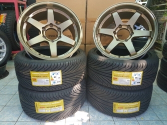 ขายล้อTE37 ขอบ18 ล้อใหม่งานHOF 6รู139 พร้อมยางซิ่ง ( ยางใหม่ปี16 )