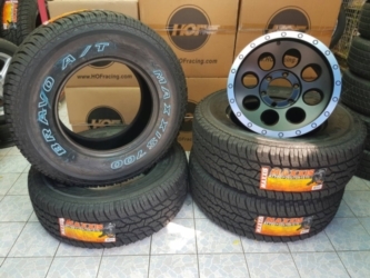 ขายล้อหยดน้ำดำหน้าเงา ขอบ16 ล้อใหม่งานHOF 6รู139 พร้อมยางลุยๆแนวA/T( ยางใหม่ปี16 )