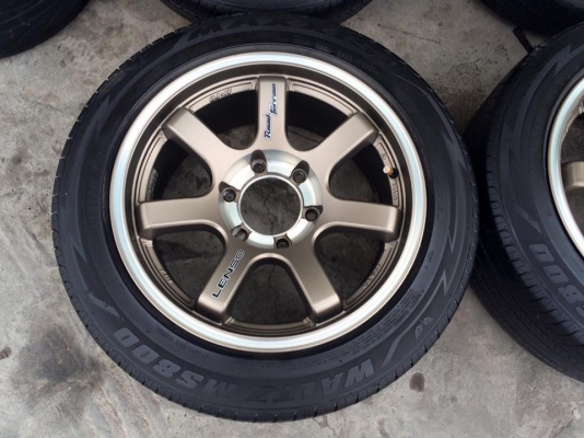 Lenso.RT7 ขอบ17"ใส่6รู สวยจัด! #สภาพนางฟ้า สีเดิมๆ(ไม่มีเบียด,ไม่ดุ่ง) +ยาง215/55/17 maxxis ปี13 ดอกสวย กระบะใส่หล่อ(ไม่ยื่น) รถตู้ใส่ดูดี