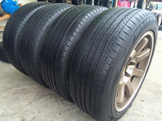 Lenso.RT7 ขอบ17"ใส่6รู สวยจัด! #สภาพนางฟ้า สีเดิมๆ(ไม่มีเบียด,ไม่ดุ่ง) +ยาง215/55/17 maxxis ปี13 ดอกสวย กระบะใส่หล่อ(ไม่ยื่น) รถตู้ใส่ดูดี