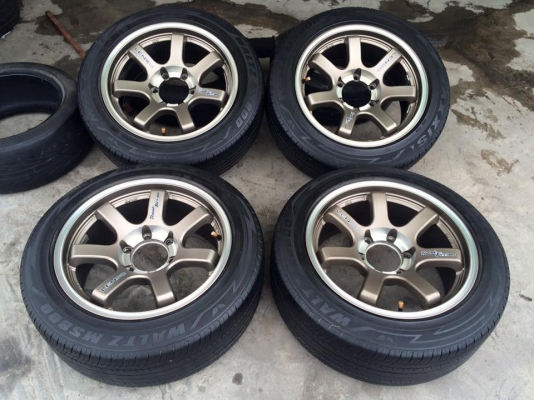 Lenso.RT7 ขอบ17"ใส่6รู สวยจัด! #สภาพนางฟ้า สีเดิมๆ(ไม่มีเบียด,ไม่ดุ่ง) +ยาง215/55/17 maxxis ปี13 ดอกสวย กระบะใส่หล่อ(ไม่ยื่น) รถตู้ใส่ดูดี