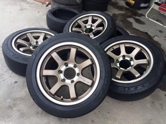 Lenso.RT7 ขอบ17"ใส่6รู สวยจัด! #สภาพนางฟ้า สีเดิมๆ(ไม่มีเบียด,ไม่ดุ่ง) +ยาง215/55/17 maxxis ปี13 ดอกสวย กระบะใส่หล่อ(ไม่ยื่น) รถตู้ใส่ดูดี