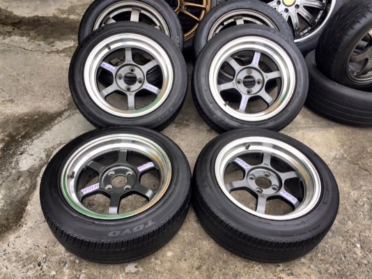 te37v ขอบ15"ใส่4รู100 x7"ออฟ20+ยาง185/55/15 Toyo(japan) #ยกชุด4ล้อพร้อมยาง 7,900.บ