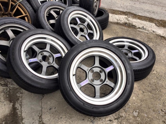 te37v ขอบ15"ใส่4รู100 x7"ออฟ20+ยาง185/55/15 Toyo(japan) #ยกชุด4ล้อพร้อมยาง 7,900.บ