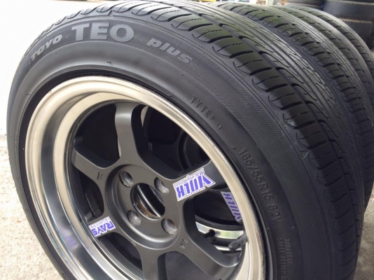 te37v ขอบ15"ใส่4รู100 x7"ออฟ20+ยาง185/55/15 Toyo(japan) #ยกชุด4ล้อพร้อมยาง 7,900.บ