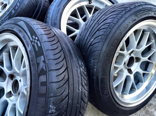 M1Rขอบ15"กว้าง8"ออฟ10(ใส่แล้วยื่น โหด นิดๆ)4รู100+ยาง195/50/15  #ยกชุด4ล้อพร้อมยาง 7,900.บ