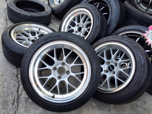 M1Rขอบ15"กว้าง8"ออฟ10(ใส่แล้วยื่น โหด นิดๆ)4รู100+ยาง195/50/15  #ยกชุด4ล้อพร้อมยาง 7,900.บ