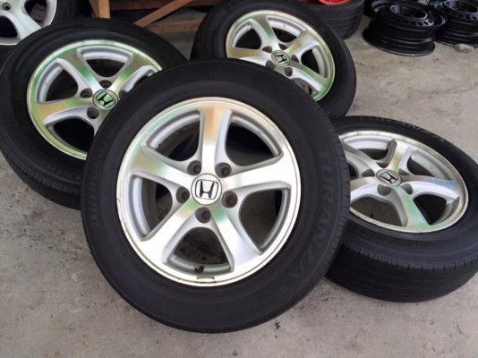 แม็กเดิมHonda ขอบ15"5รู114 #ขายยกชุด4ล้อพร้อมยาง 3,500.฿