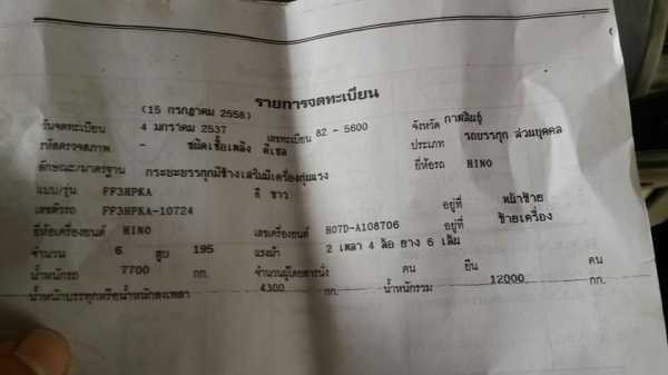 ขาย FF3H เครื่องHO7D. 195แรง ยาว 7.20 เมตร