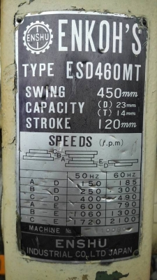 ** Sold ** แท่นสว่านเจาะต้าปญี่ปุ่นรุ่นหนัก ENSHU JAPAN เจาะได้ต้าปได้ ไฟ 380V สวยสดแน่นมาเทสก่อนได้!!